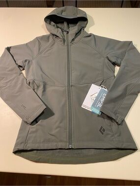 Black Diamond Women's Olive-Gray Softshell Jacket with Hood